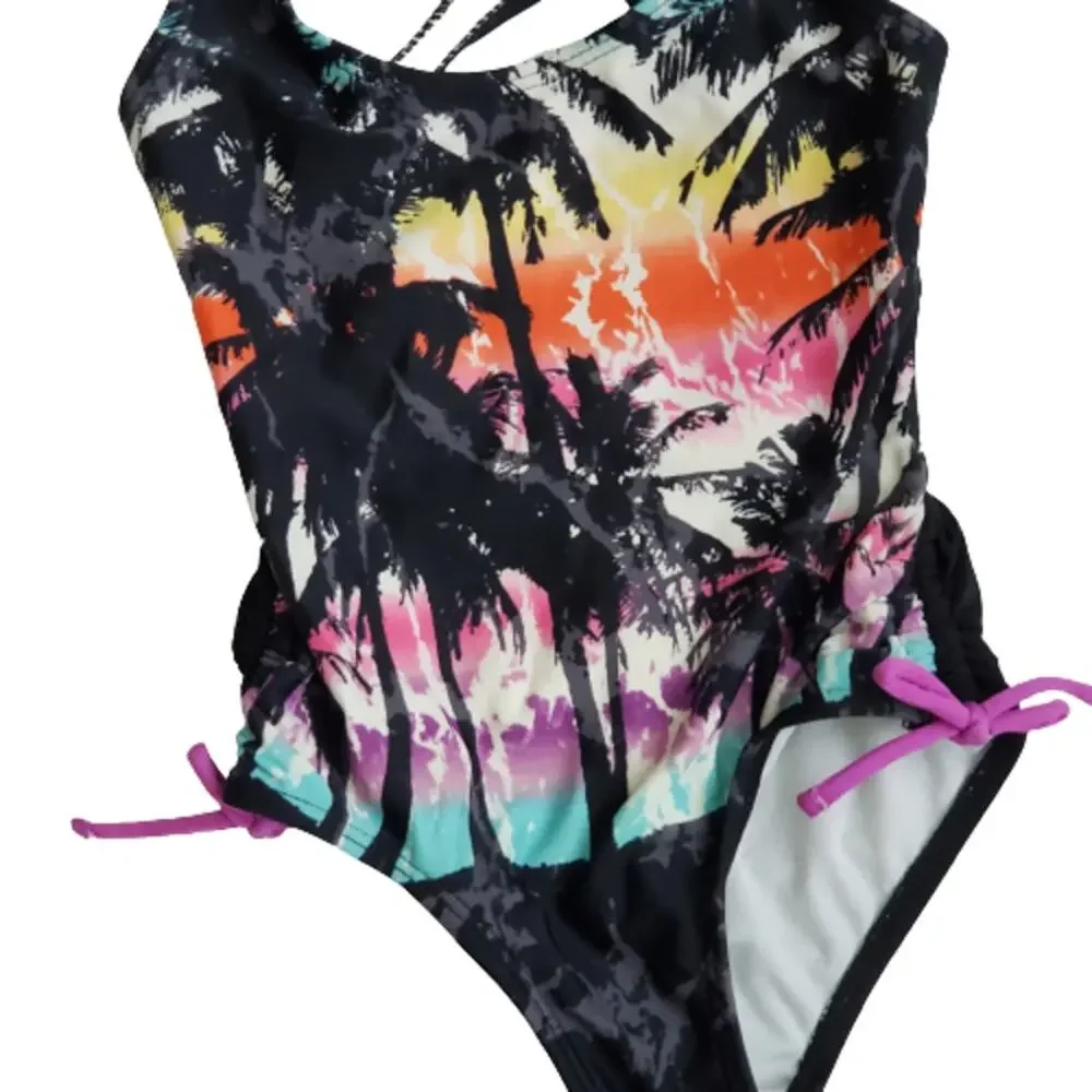 2 For $5 Sale Girl's Tropical Island One Piece Swimsuit Size XS (4/5)